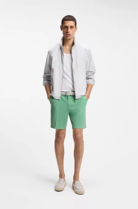 Modern-fit shorts in stretch-cotton twill