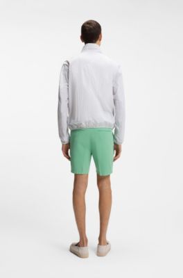 Modern-fit shorts in stretch-cotton twill, Light Green