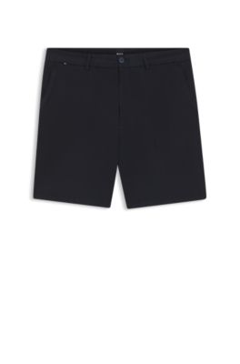 Short moderne en twill de coton stretch, Bleu fonc&eacute;