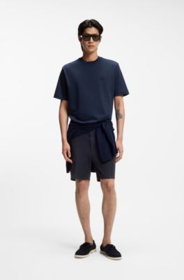 Stretch-cotton shorts in a modern fit, Dark Blue
