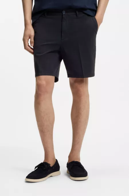 Modern-fit shorts in stretch-cotton twill