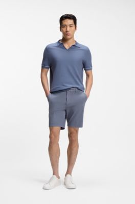 Short moderne en twill de coton stretch, bleu clair