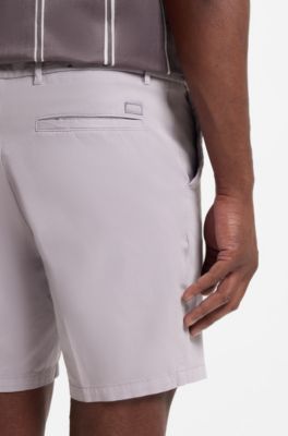 Shorts modern fit de sarga de algod&oacute;n el&aacute;stico, Luz p&uacute;rpura