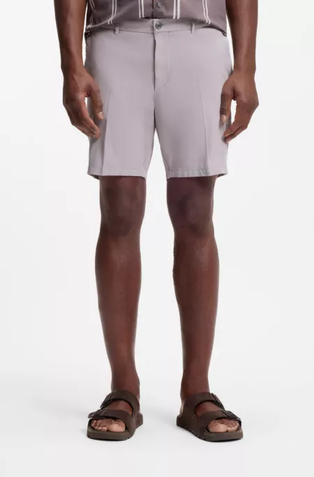 Modern-fit shorts in stretch-cotton twill