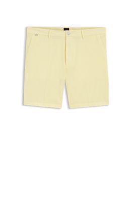 Shorts modern fit de algod&oacute;n el&aacute;stico, Amarillo claro