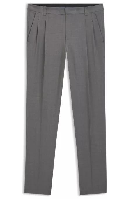 Extra-slim-fit trousers in virgin-wool dobby