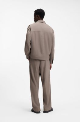 Slim-fit jacket in wrinkle-resistant twill, Light Brown