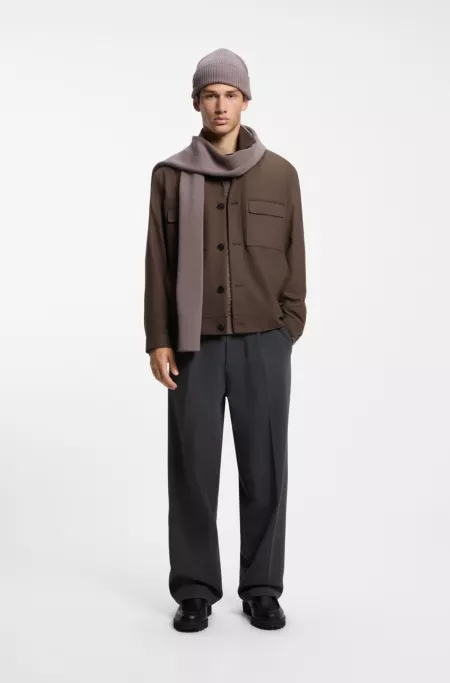 Slim-fit jacket in wrinkle-resistant twill