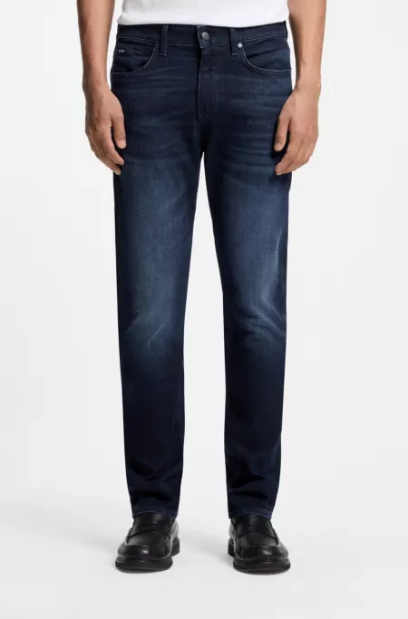 Delaware slim-fit jeans in dark-blue stretch denim