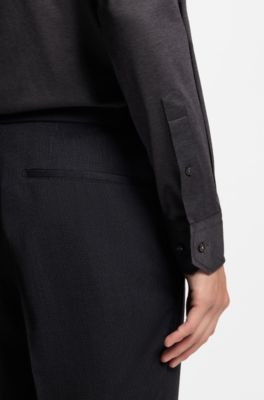 Camisa slim fit de algod&oacute;n fabricado en Italia, Gris