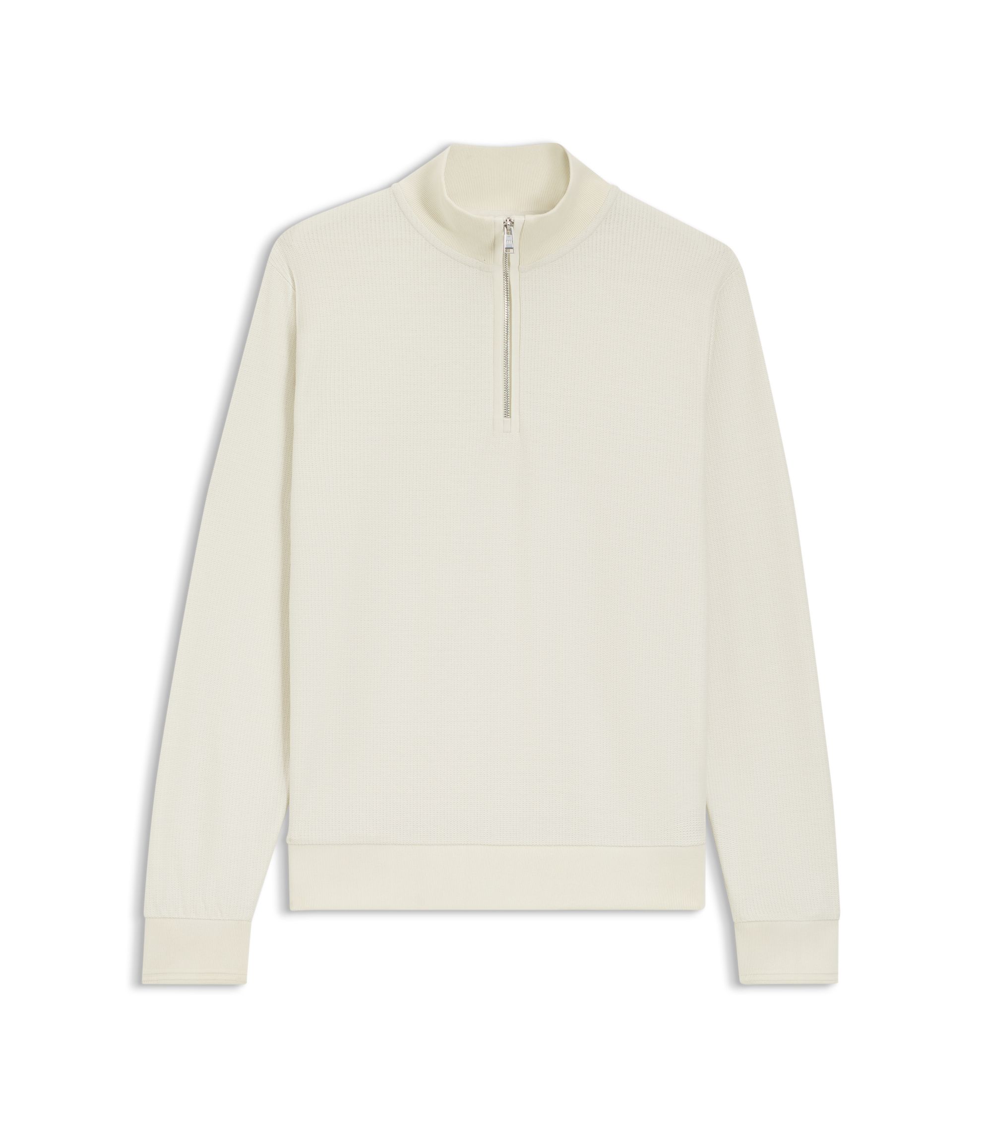 BOSS - Quarter-zip sweatshirt in a cotton blend - White