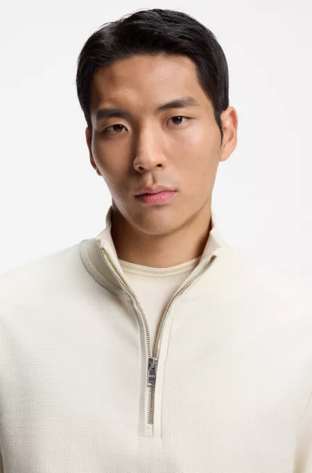 Quarter-zip sweatshirt in a cotton blend