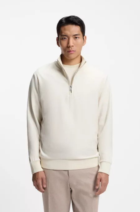 Quarter-zip sweatshirt in a cotton blend