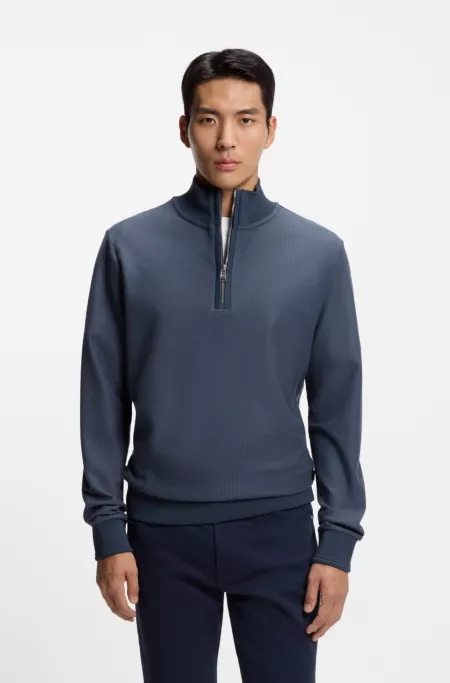 Quarter-zip sweatshirt in a cotton blend