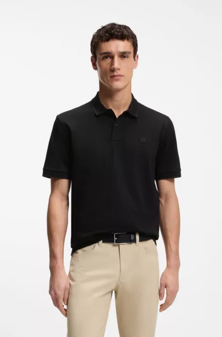 Cotton-piqué polo shirt with Double B monogram