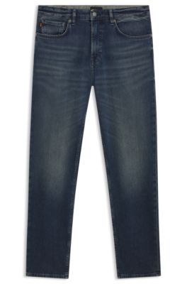 Maine blue regular-fit jeans in comfort-stretch denim, Dark Blue
