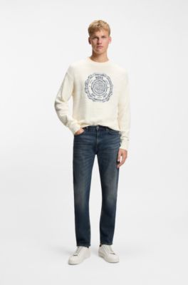 Maine blue regular-fit jeans in comfort-stretch denim, Dark Blue