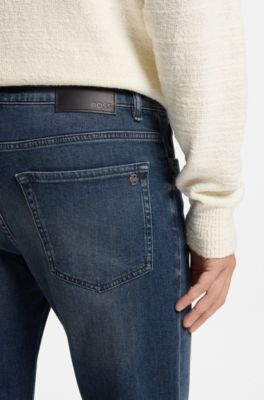 Maine blue regular-fit jeans in comfort-stretch denim, Dark Blue