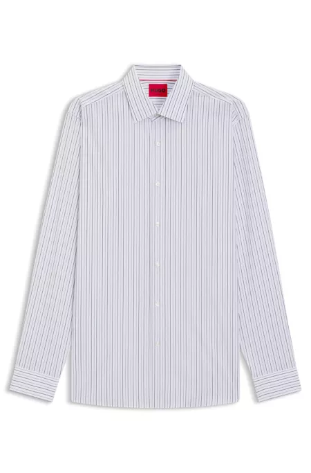 Modern-fit shirt in striped cotton