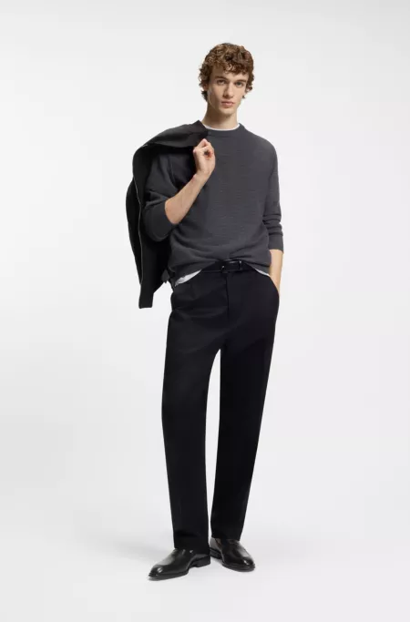 Textured-tongue loafers in leather