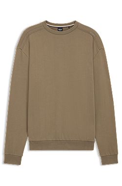 Shoulder-logo sweatshirt in cotton terry