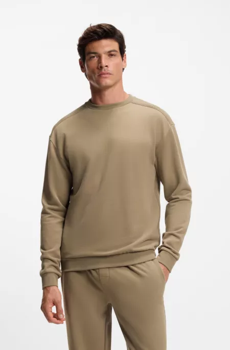 Shoulder-logo sweatshirt in cotton terry