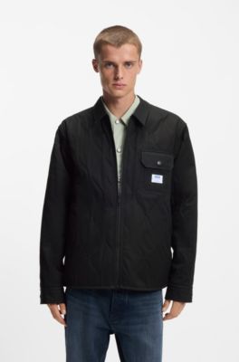 Camisa relaxed fit con relleno, Negro