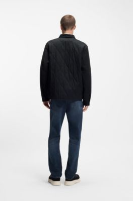 Camisa relaxed fit con relleno, Negro
