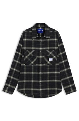 Checked oversized-fit overshirt in cotton twill