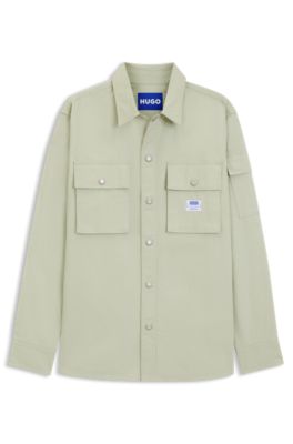 Relaxed-fit shirt in cotton ripstop, Light Green