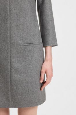 Flannel dress with welt pockets, Light Grey