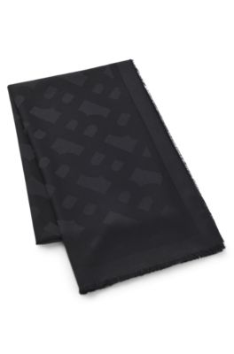 Monogram scarf, Black