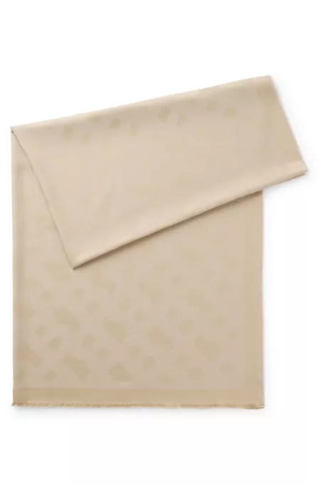 Modal-wool scarf with monograms
