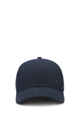 Casquette en twill de coton &agrave; rayures embl&eacute;matiques, Bleu fonc&eacute;
