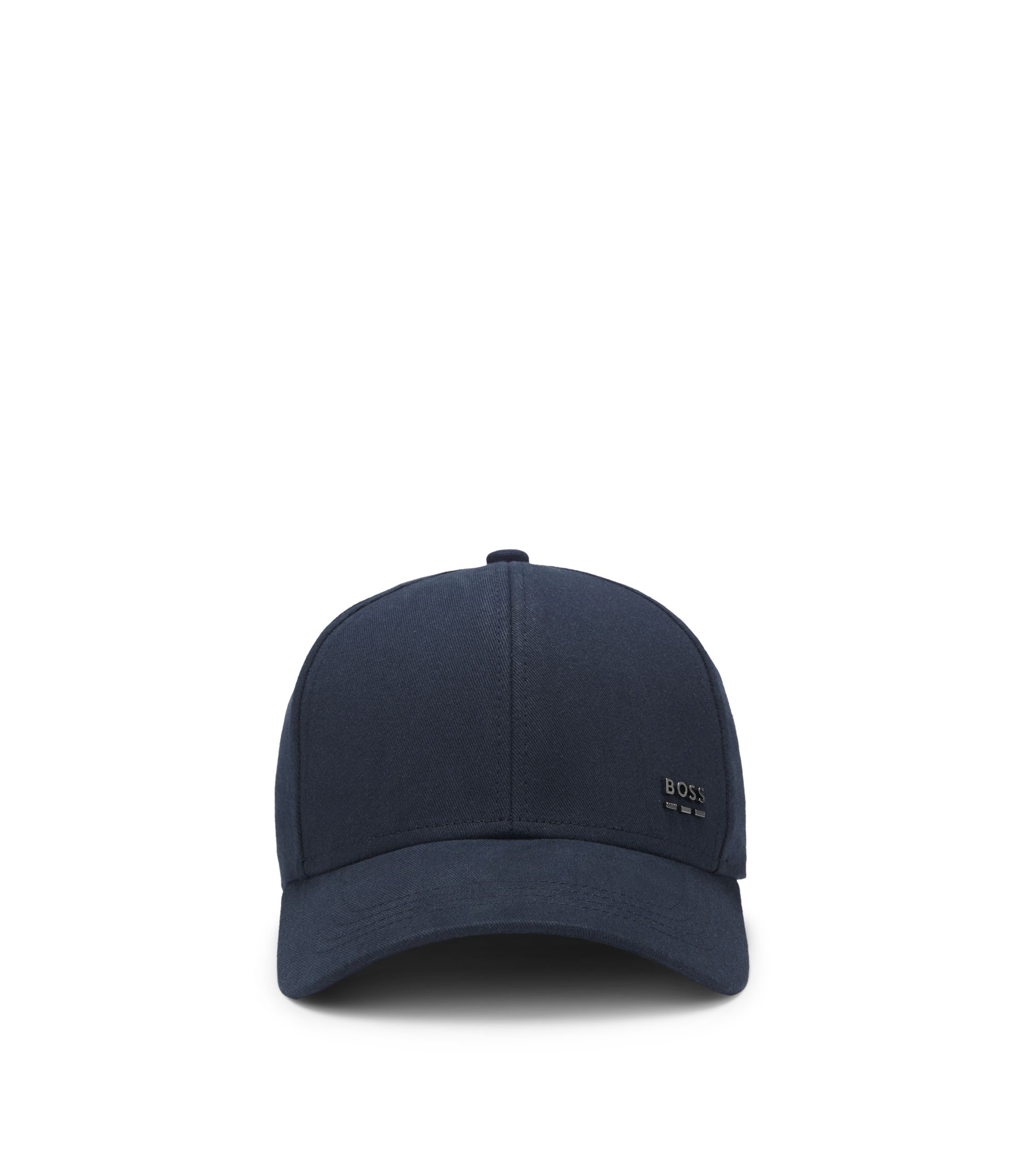 boss キャップ BOSS - Cotton-twill cap with signature stripes - Dark Blue