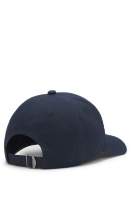 Casquette en twill de coton &agrave; rayures embl&eacute;matiques, Bleu fonc&eacute;