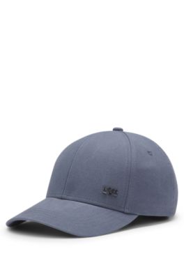 Casquette en twill de coton &agrave; rayures embl&eacute;matiques, bleu clair
