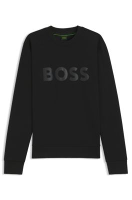 Sudadera de algod&oacute;n el&aacute;stico con logo a tono, Negro