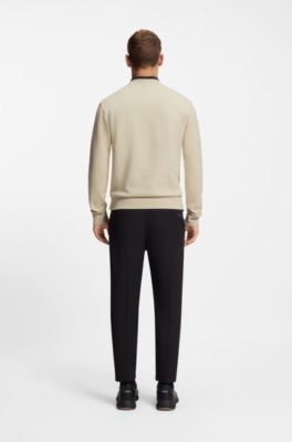 Tonal-logo sweatshirt in stretch cotton, Light Beige