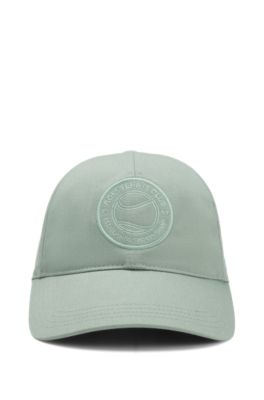 Embroidered-logo cap in cotton twill, Light Green