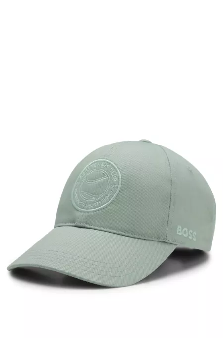 Embroidered-logo cap in cotton twill