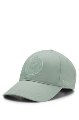 Embroidered-logo cap in cotton twill, Light Green