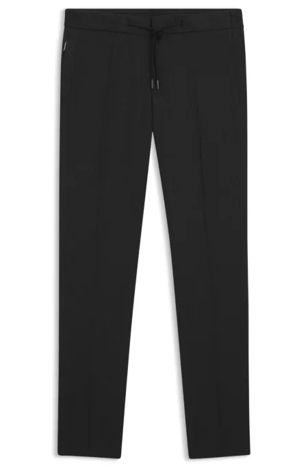 Slim-fit trousers in virgin wool and silk