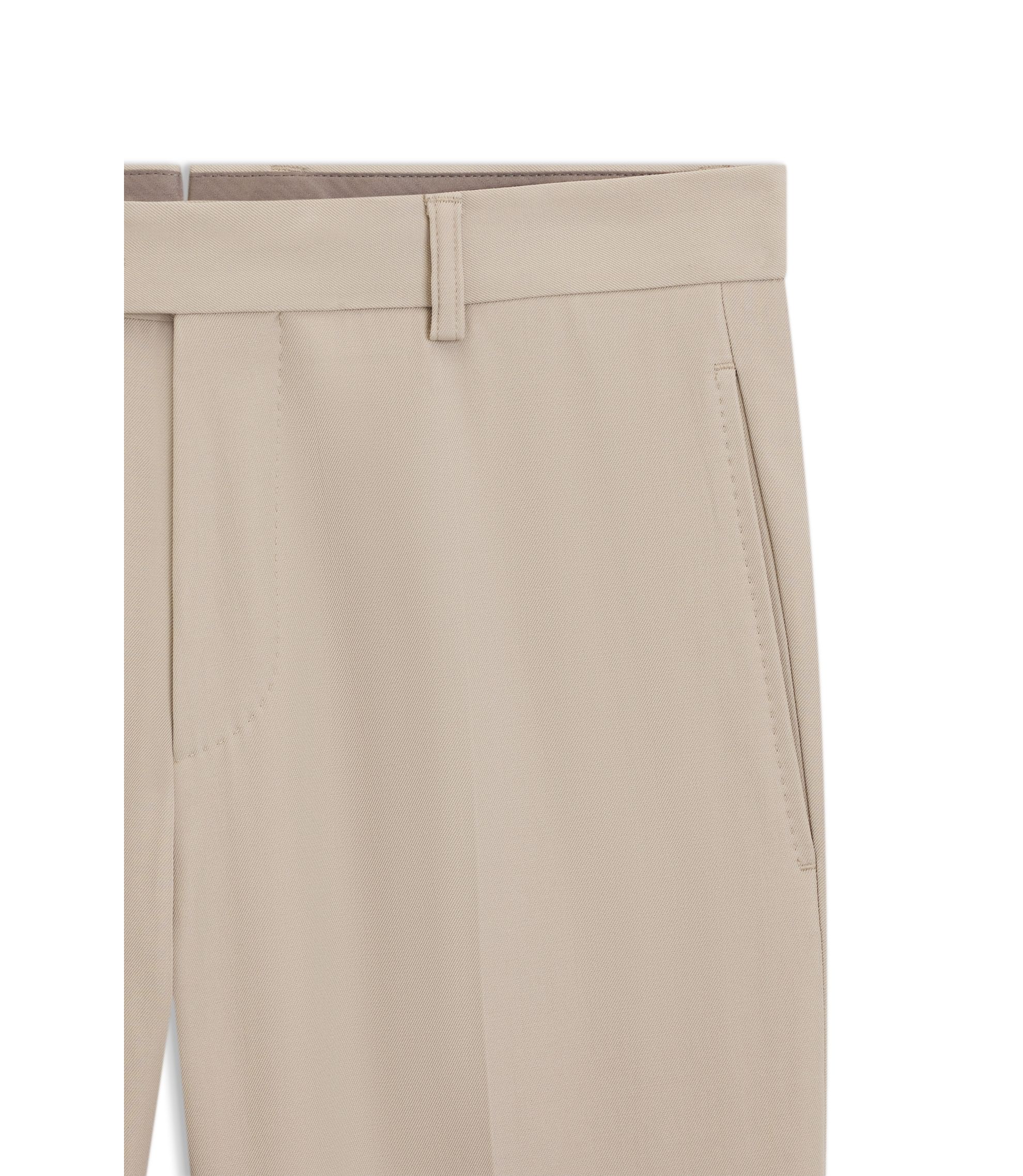 BOSS - Tapered-fit trousers in virgin wool and cotton - Khaki
