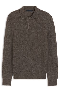 Pull à col polo et côtes moulinées BECKHAM x BOSS