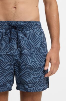 Swim shorts with logo artwork, Light Blue