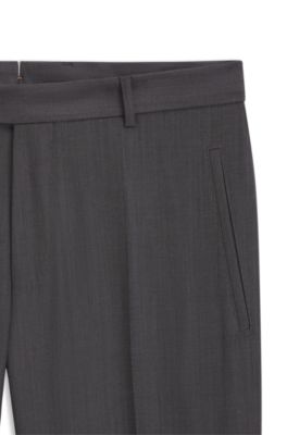 Water-repellent regular-fit trousers in virgin wool, Black