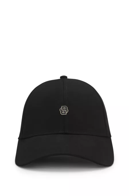 Stretch-cotton cap with Double B monogram