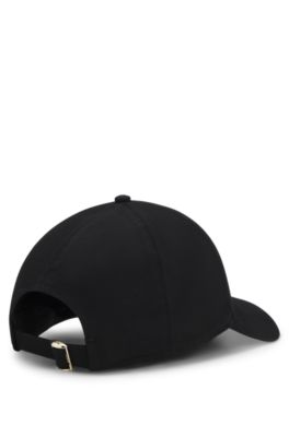 Stretch-cotton cap with Double B monogram, Black