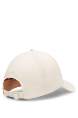Stretch-cotton cap with Double B monogram, White